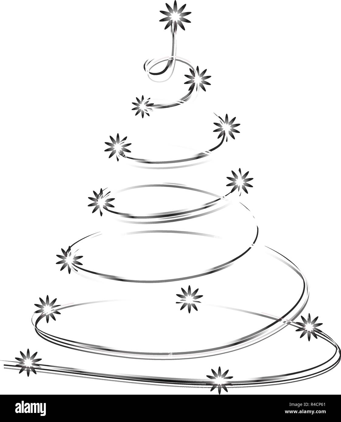 Black And White Clipart Christmas Tree 613