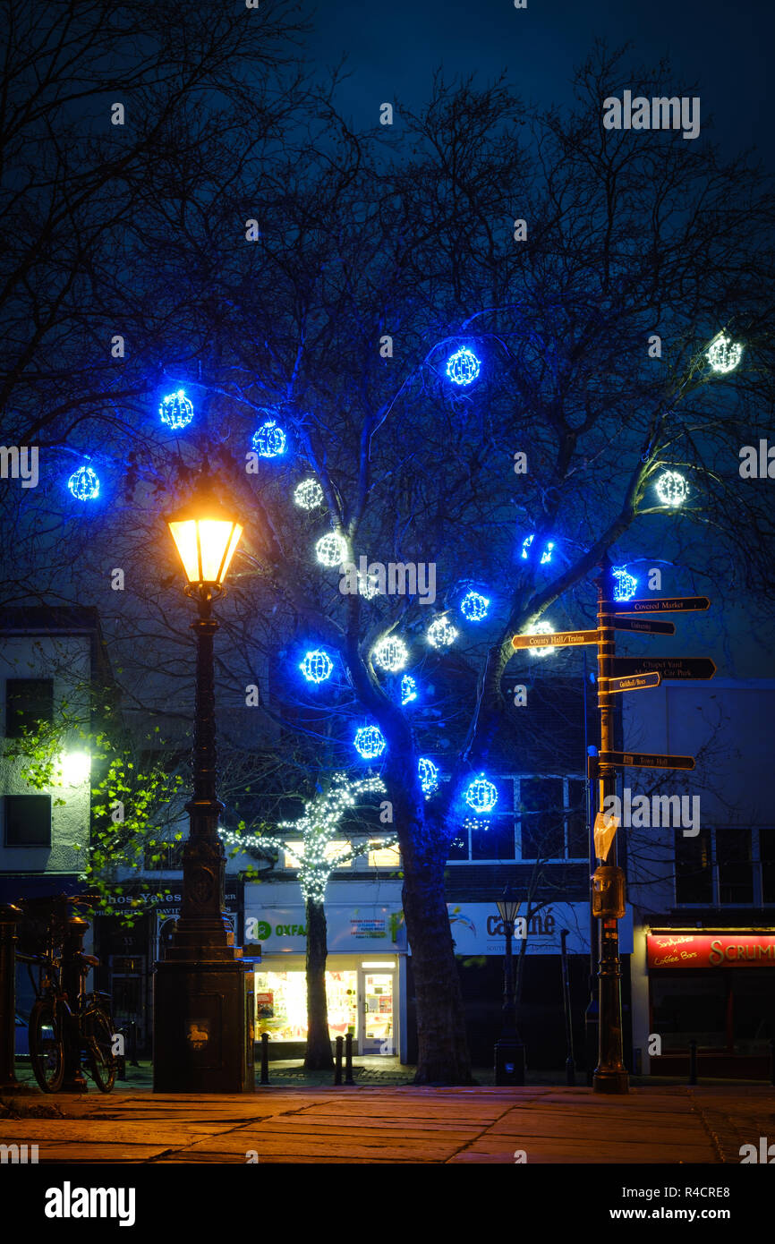 Christmas Lights in Preston City Centre Stock Photo Alamy