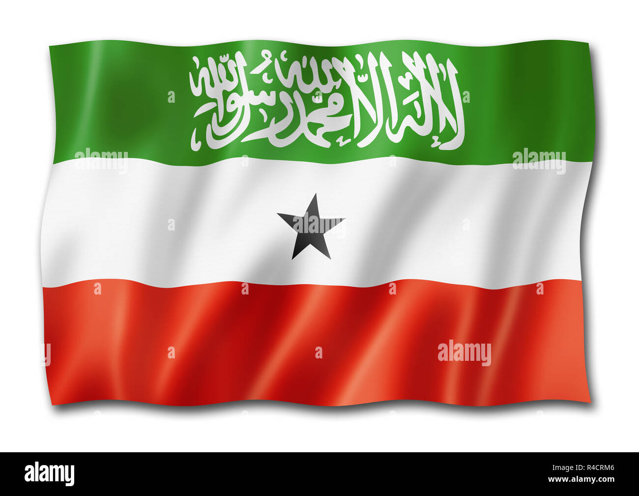 Somaliland flag, three dimensional render, isolated on white Stock