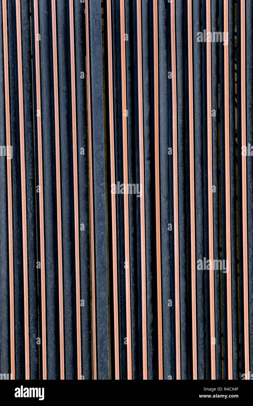 vertical stripes, dark texture. black, brown Stock Photo
