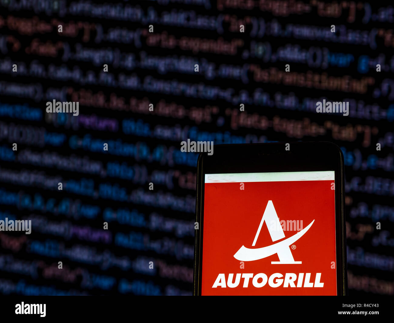 Autogrill Catering company logo seen displayed on smart phone Stock