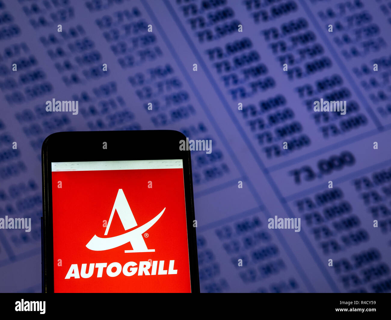 Autogrill Catering company logo seen displayed on smart phone Stock
