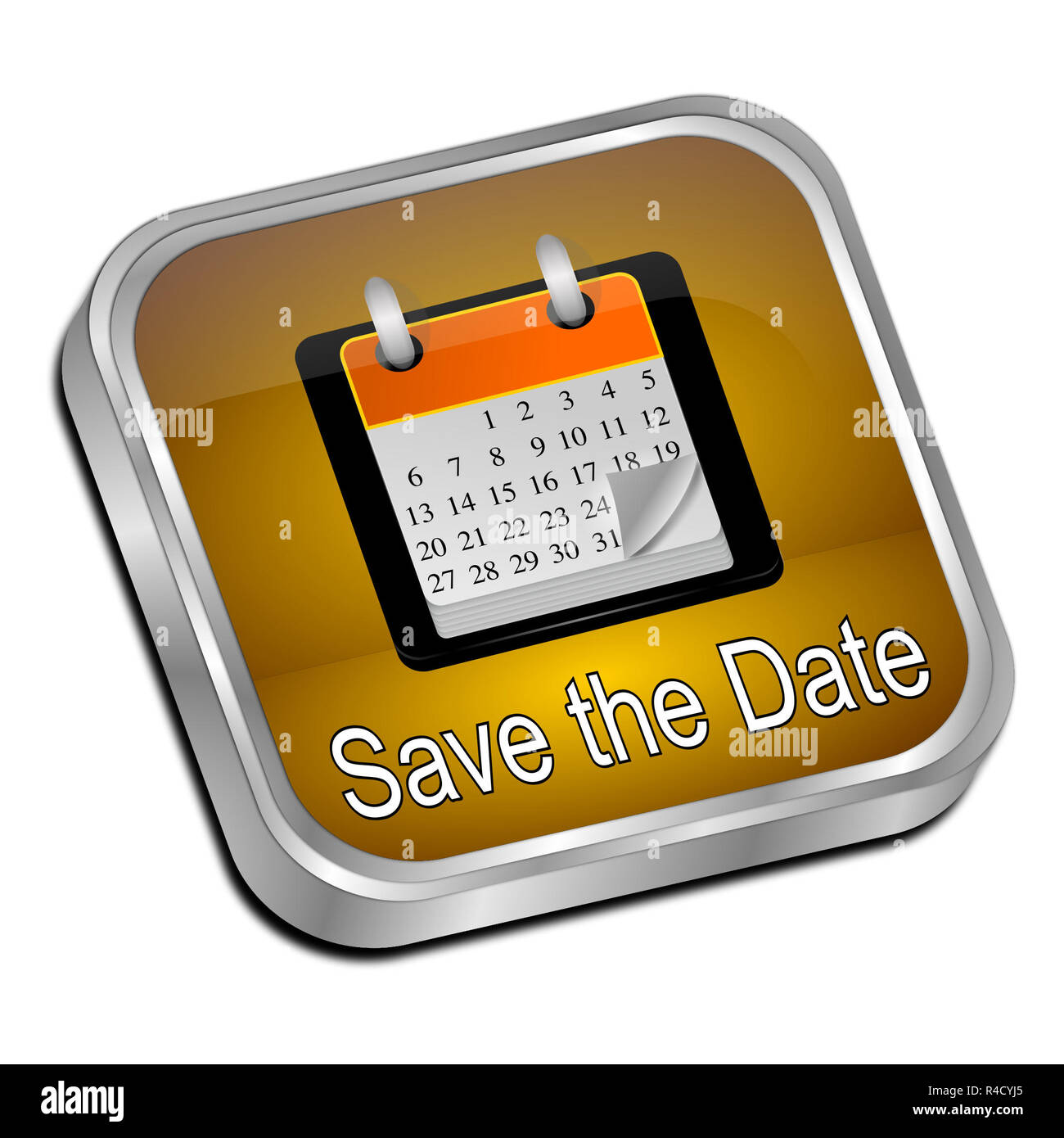Save the Date Button â€“ 3d illustration Stock Photo