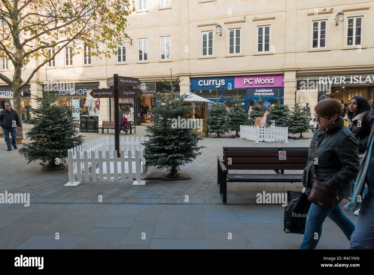 Shops and christmas display in Bath, Somerset Stock Photo Alamy