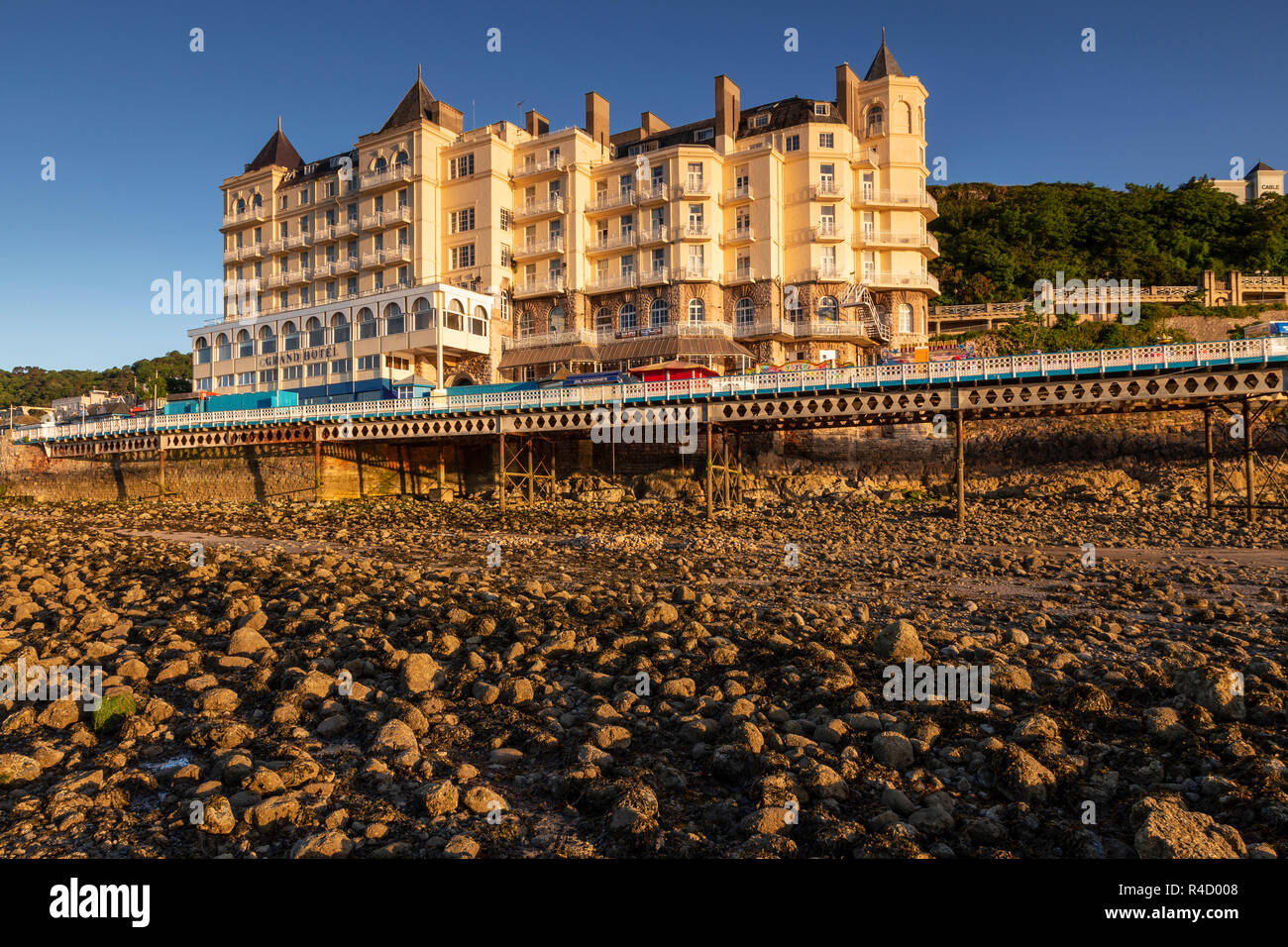 Grand hotel on the pier at Llandudno on the North Wales coast Stock Photo