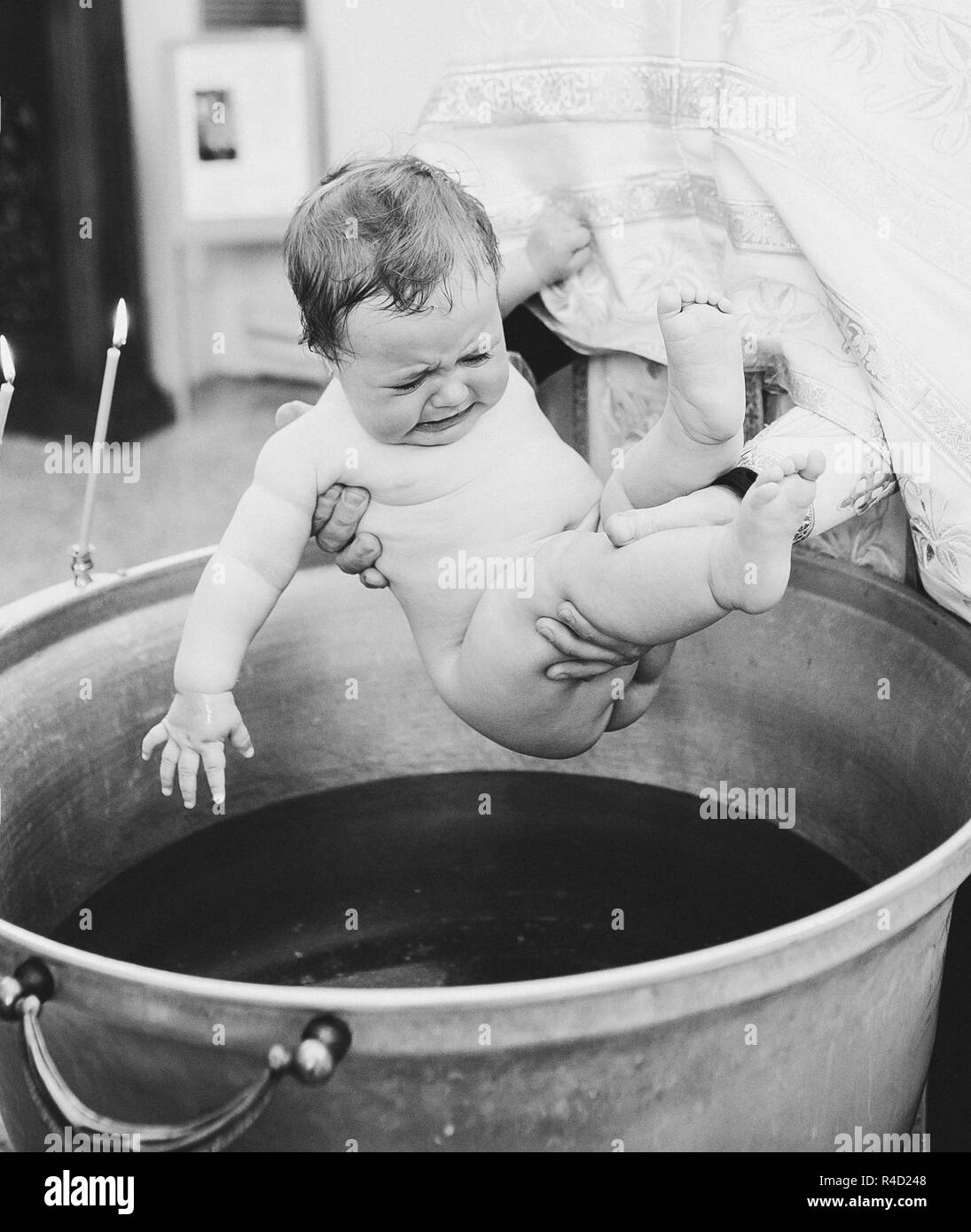 Baptism ceremony Black and White Stock Photos & Images Alamy