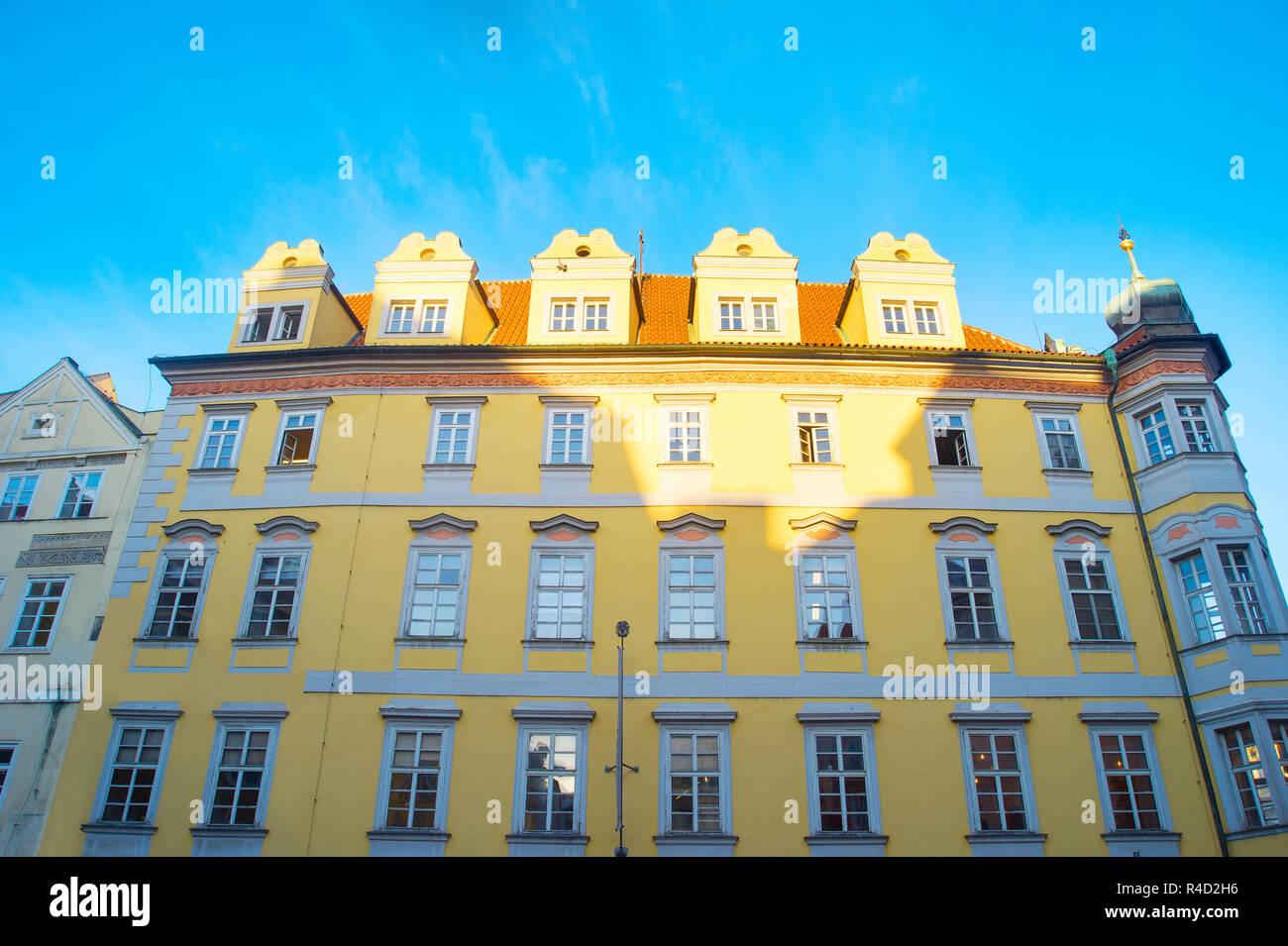 Traditional building wall in Prague city center. Czech republic Stock