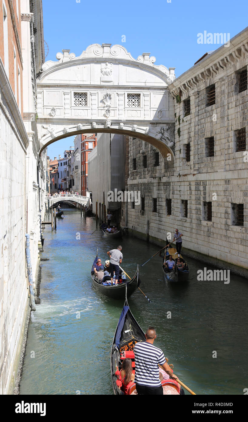 Italy.  Venice. Bridge of Sighs. 17th century. Baroque style. By Antonio Cortino. Veneto region. Stock Photo