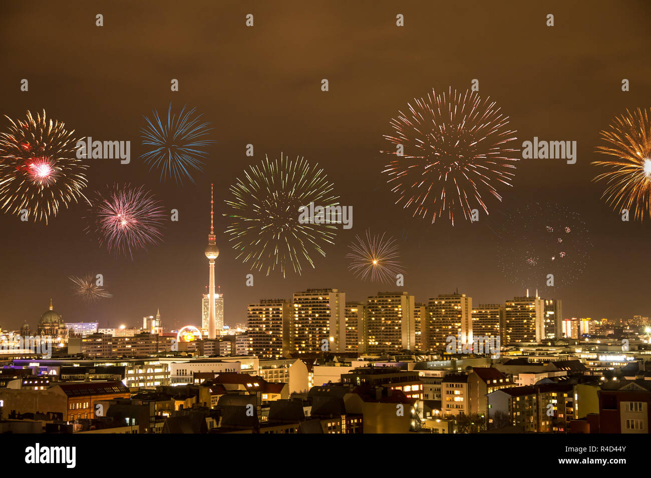 fireworks in berlin Stock Photo Alamy