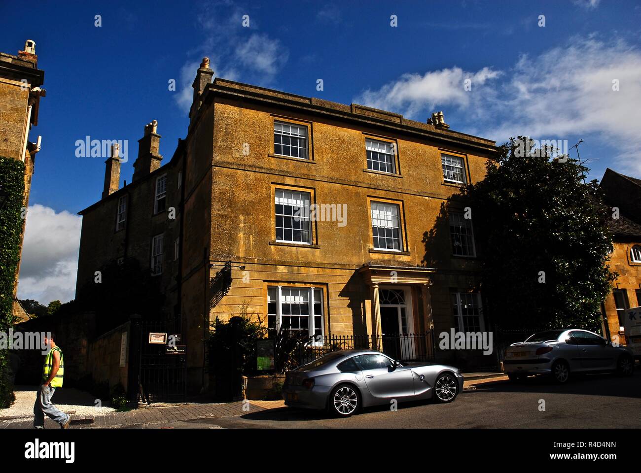 Cotswold stone buildings in the market town of Chipping Campden, Cotswolds, Gloucestershire, UK Stock Photo