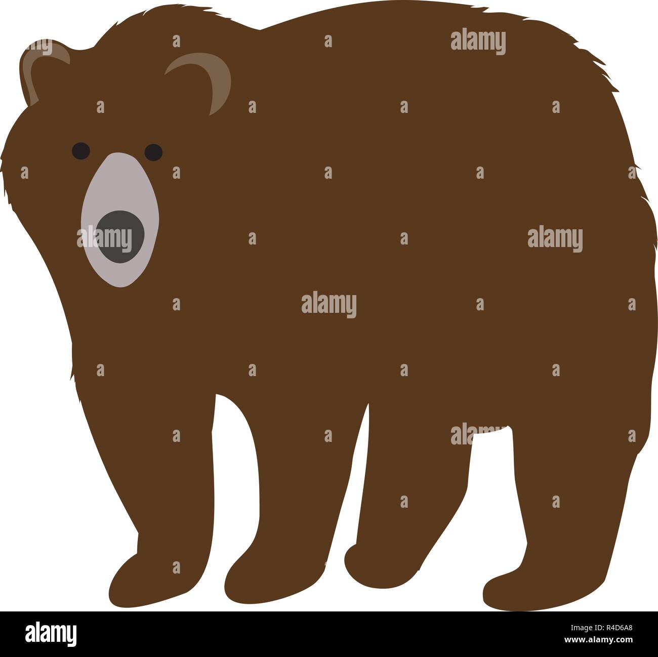 vector illustration of a brown bear silhouette. Nature abstract background. Animal world. Stock Vector