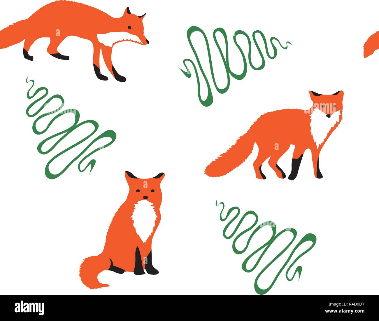 Wild red foxes Stock Vector Images - Alamy