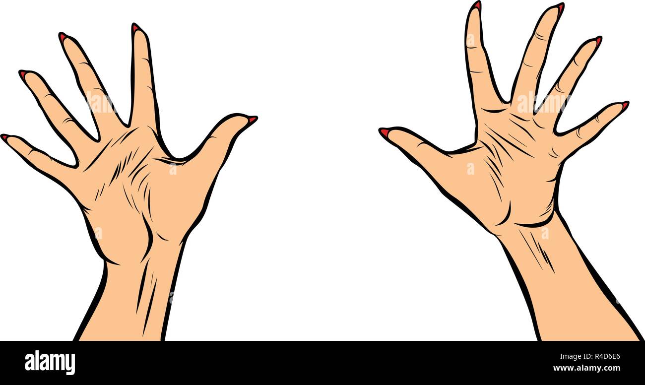 woman hands fingers high five Stock Vector