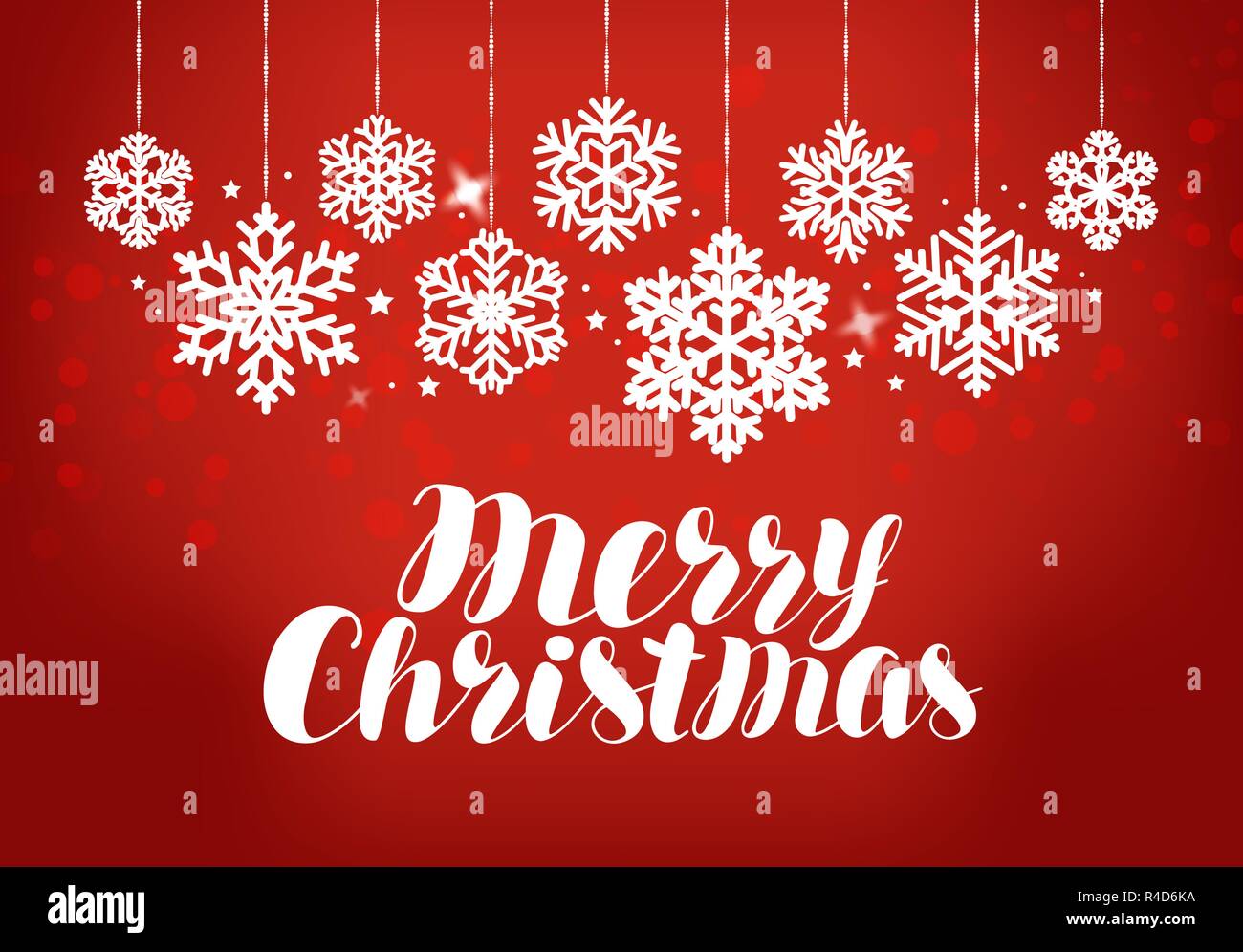 Merry Christmas, greeting card. Holiday, celebration banner. Vector illustration Stock Vector