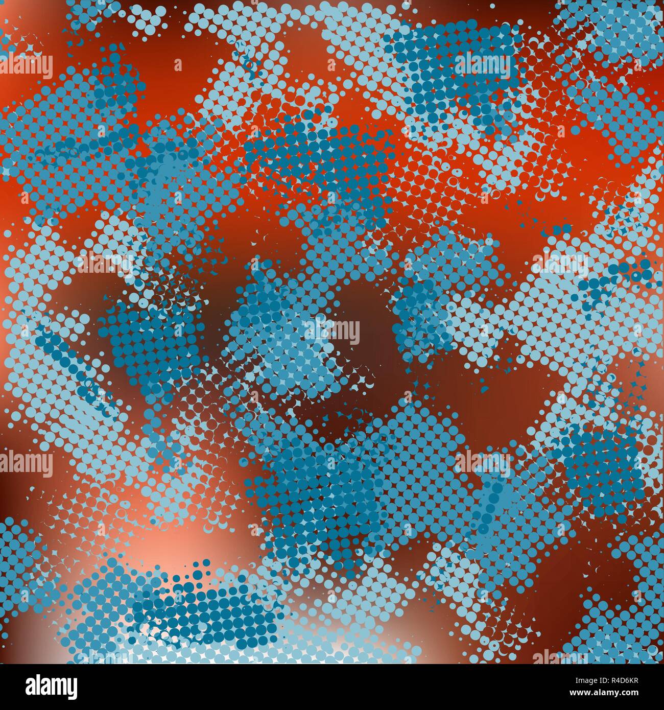 Abstract modern grunge pixelated blue and red background Stock Vector