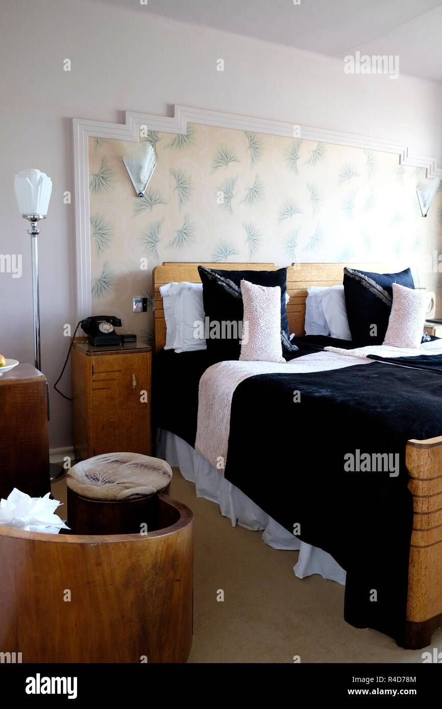 Interior At Burgh Island Hotel Showing Double Room Furnished