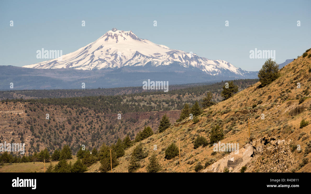 Mount Jefferson Stands Majestic Oregon Cascade Mountain Range Stock Photo