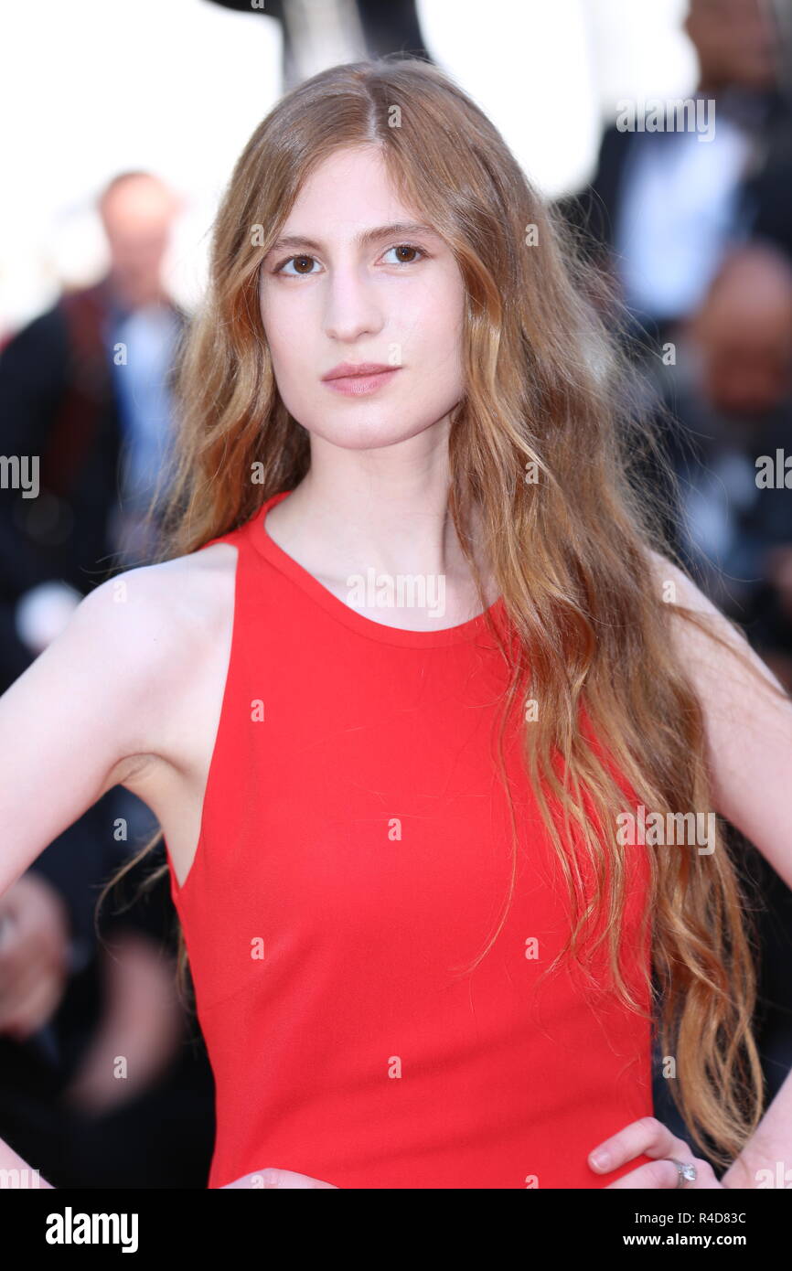 CANNES, FRANCE – MAY 19, 2018: Agathe Bonitzer walks the red carpet at