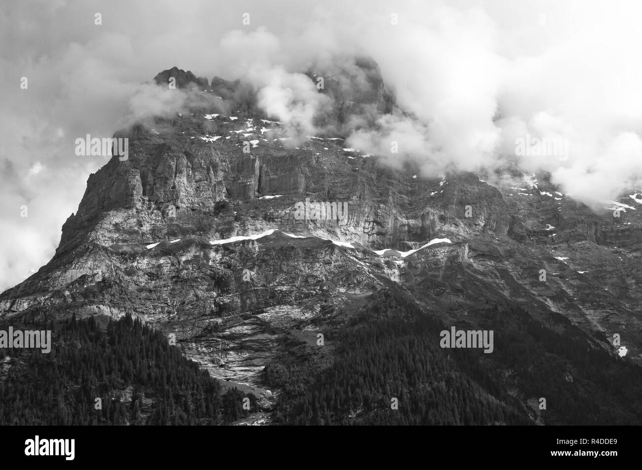 Jungfrau mountain north eiger Black and White Stock Photos & Images - Alamy