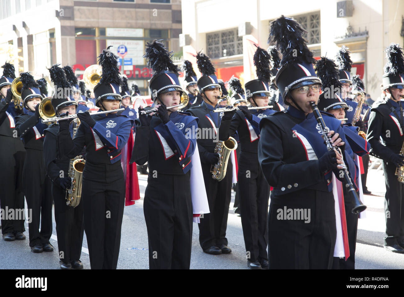 Seaman High School Marching Band from Topeka Kansas marches and
