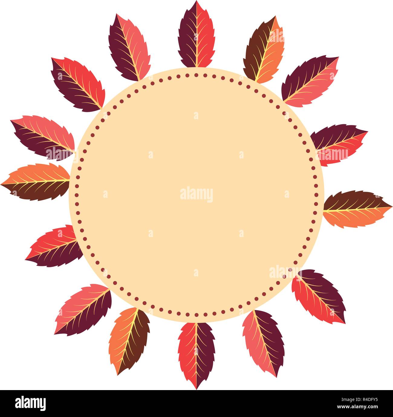 sticker circle decoration leaves background vector illustration Stock Vector Image & Art Alamy