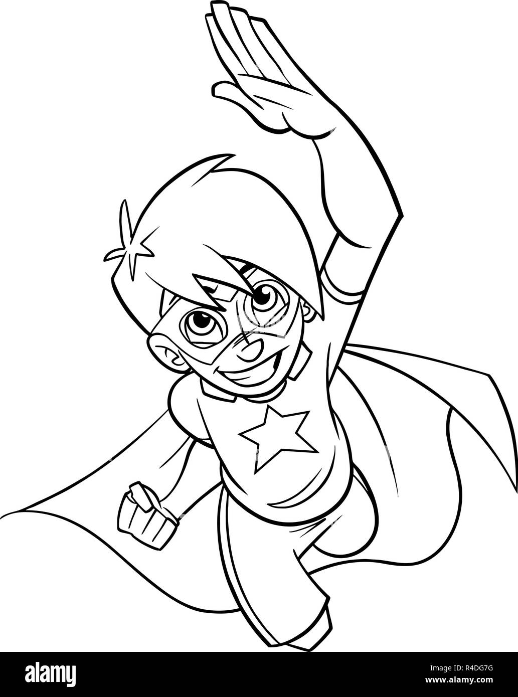 Super Boy Flying Line Art Stock Vector Image & Art Alamy