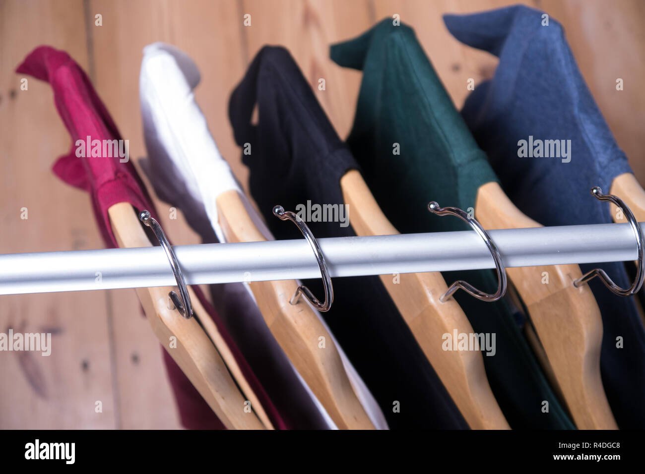 hangers with t-shirts Stock Photo - Alamy