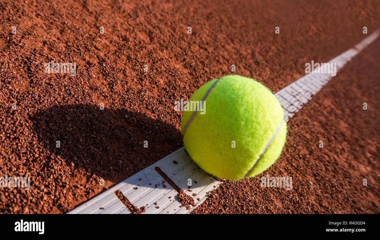 tennis ball on the line Stock Photo Alamy