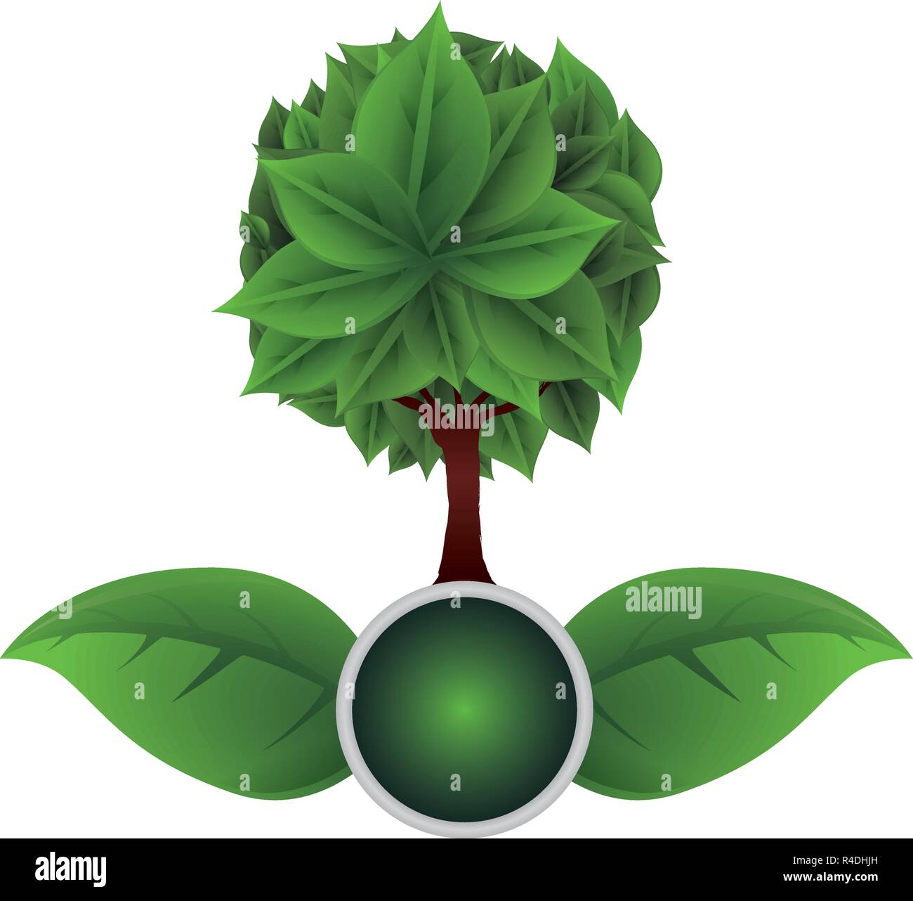 ecology leafs with tree plant icon vector illustration design Stock ...