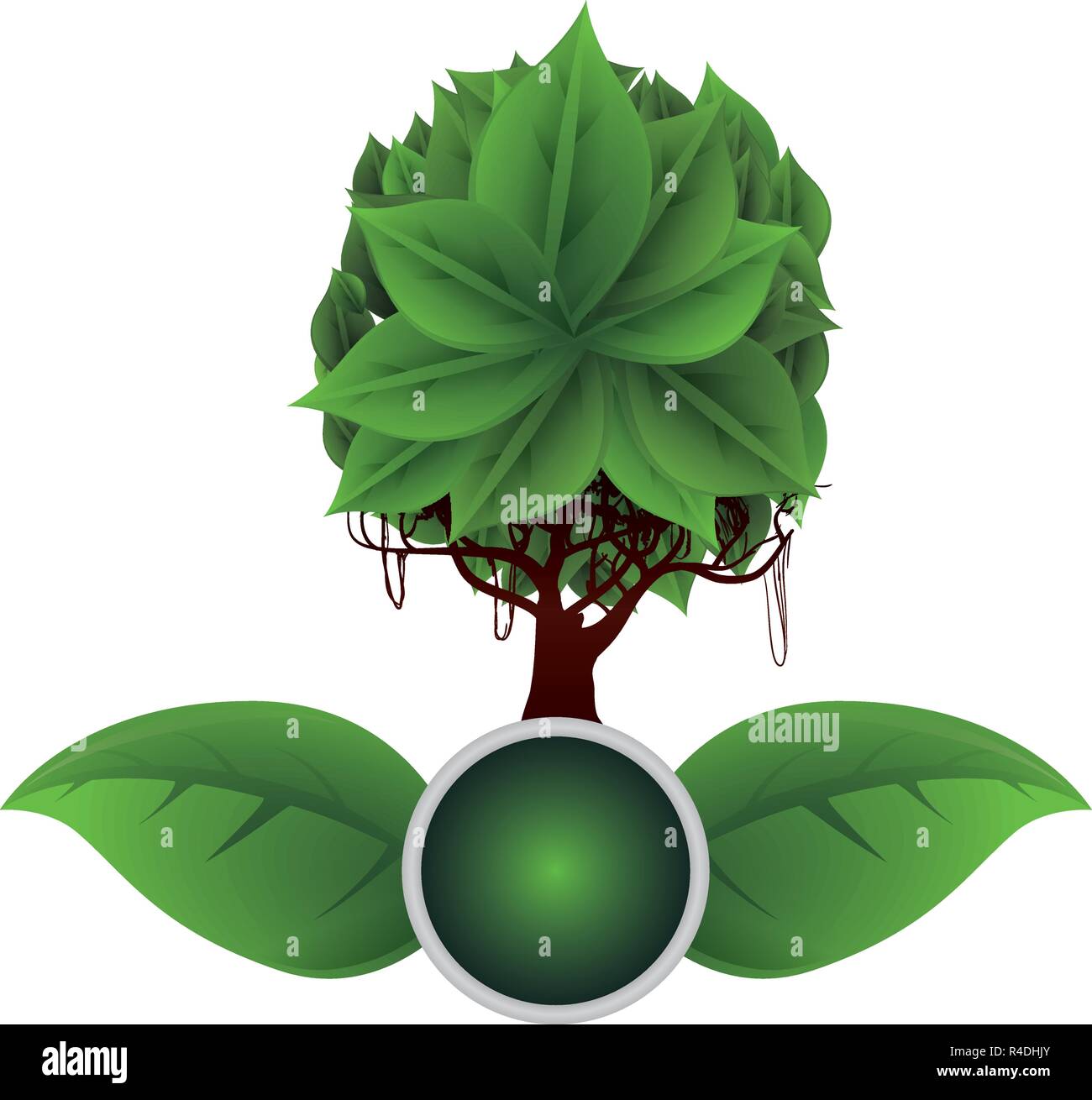ecology leafs with tree plant icon vector illustration design Stock ...