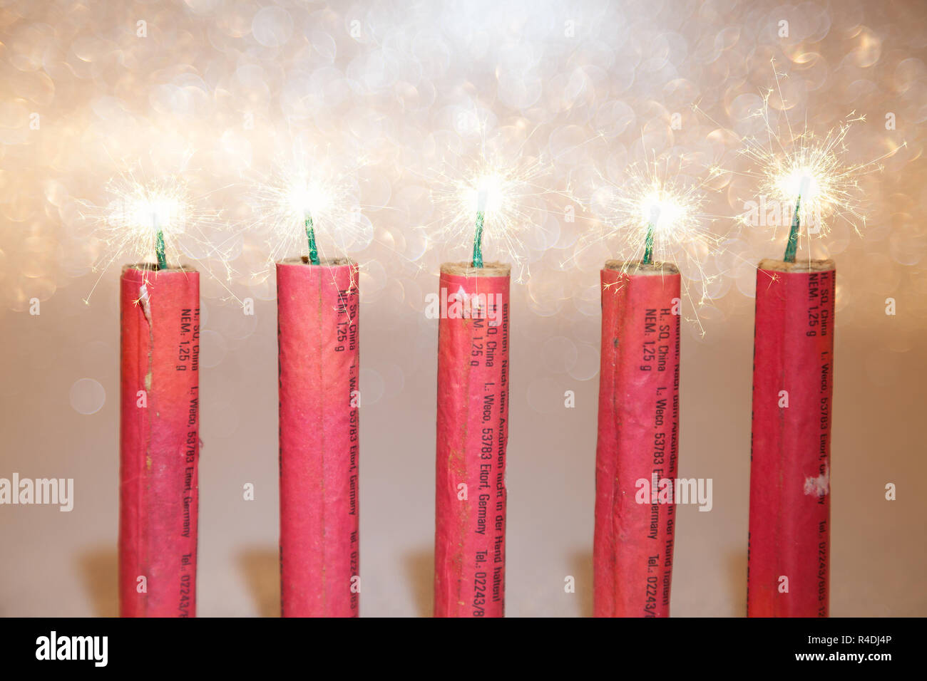 burning firecrackers Stock Photo Alamy