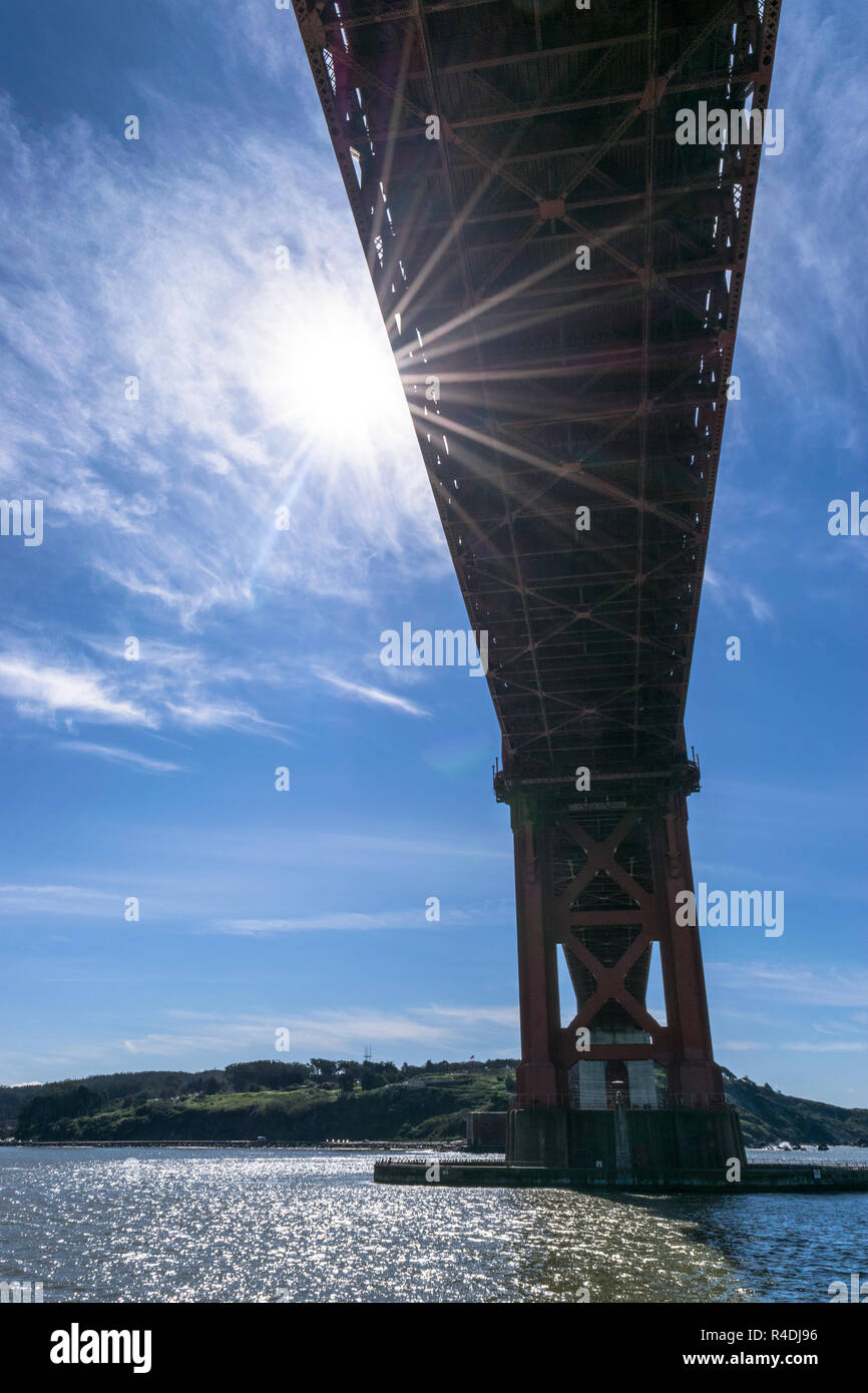 Golden Gate bridge in San Francisco California USA West Coast of Pacific Ocean Stock Photo