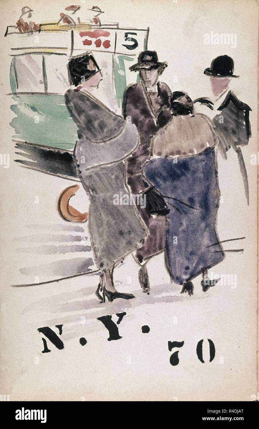 SERIE DIBUJOS DE NUEVA YORK AÑOS 20 - BURGUESES JUNTO A LA PARADA DEL AUTOBUS. Location: PRIVATE COLLECTION. Barcelona. SPAIN Stock Photo - Alamy SERIE DIBUJOS DE NUEVA YORK AÑOS 20 - BURGUESES JUNTO A LA PARADA DEL AUTOBUS. Location: PRIVATE COLLECTION. Barcelona. SPAIN Stock Photo - Alamy