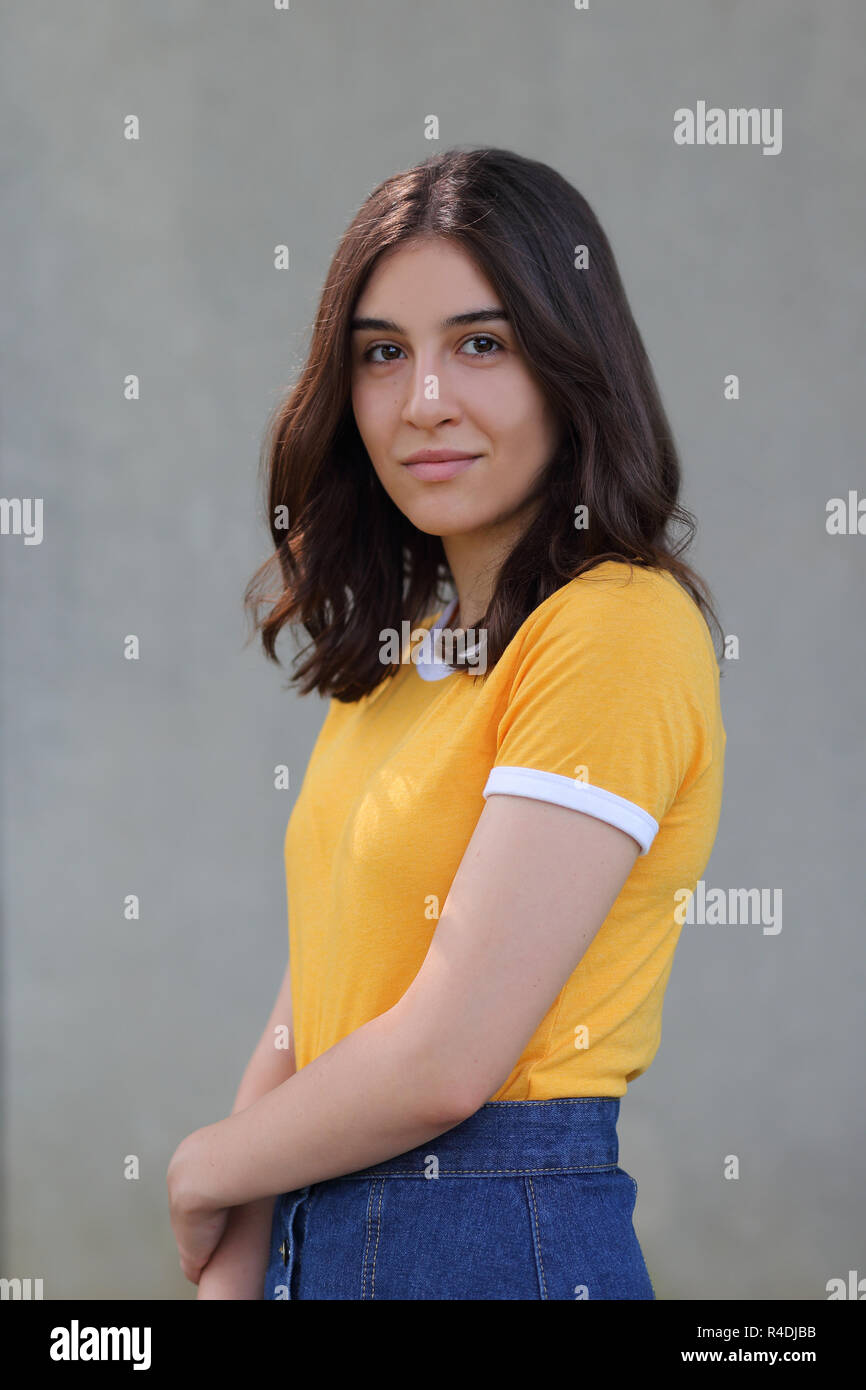 yellow shirt and skirt