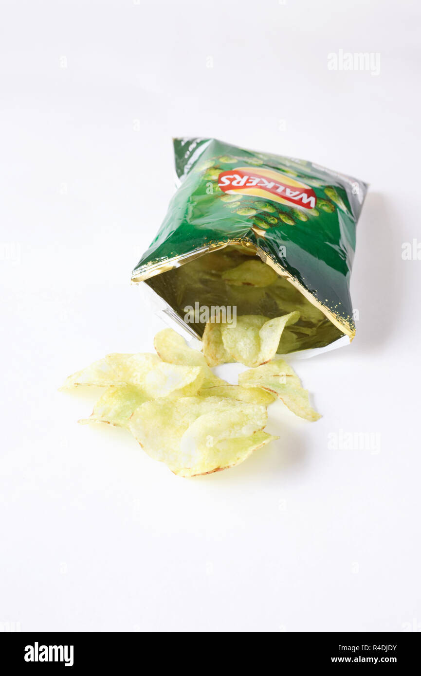 Walkers Brussels sprout flavoured crisps. Stock Photo