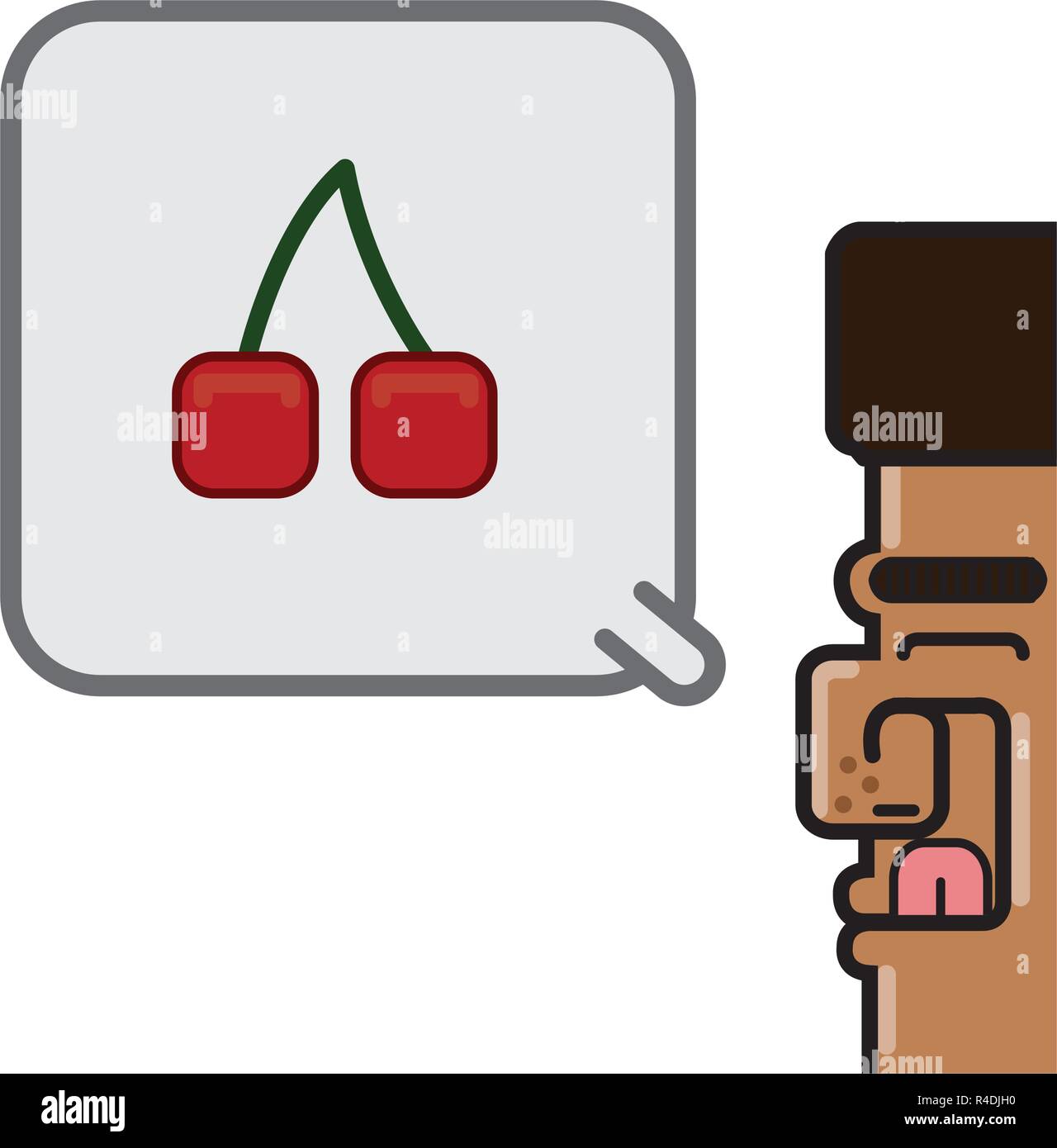 person thinking in cherries vector illustration design Stock Vector