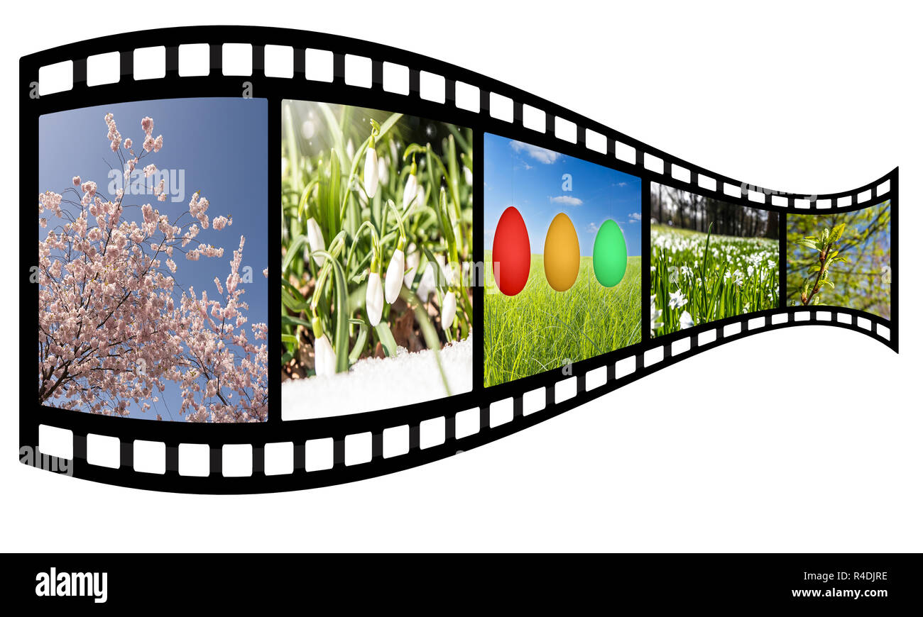 film strip with spring images Stock Photo