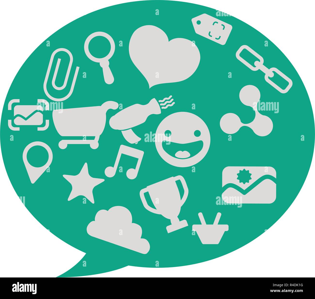 speech bubble with social media icons vector illustration design Stock ...