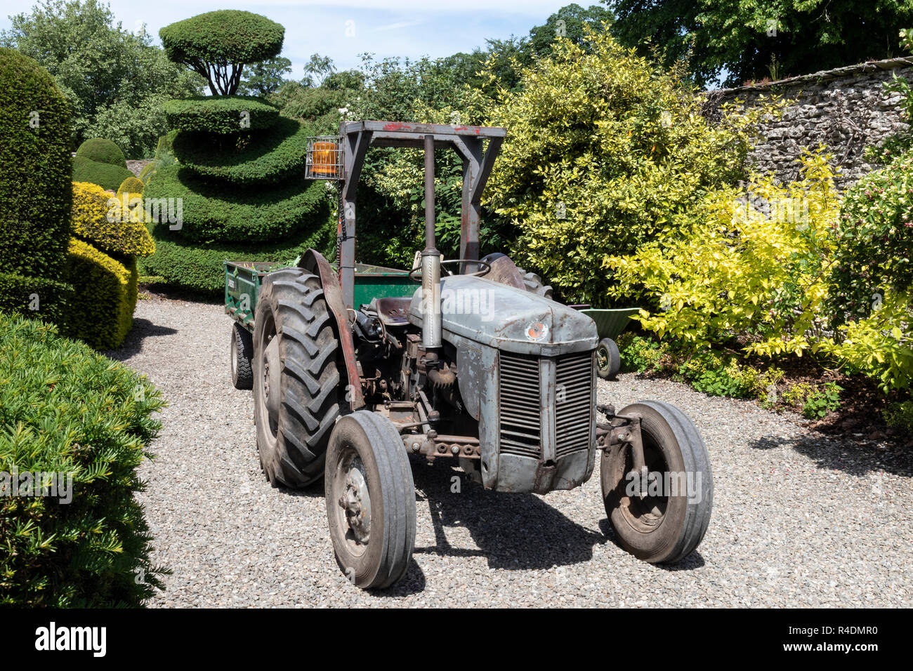 Vintage Ferguson Tractor at Levens Hall & Gardens, Cumbria, English Lake District, UK Stock