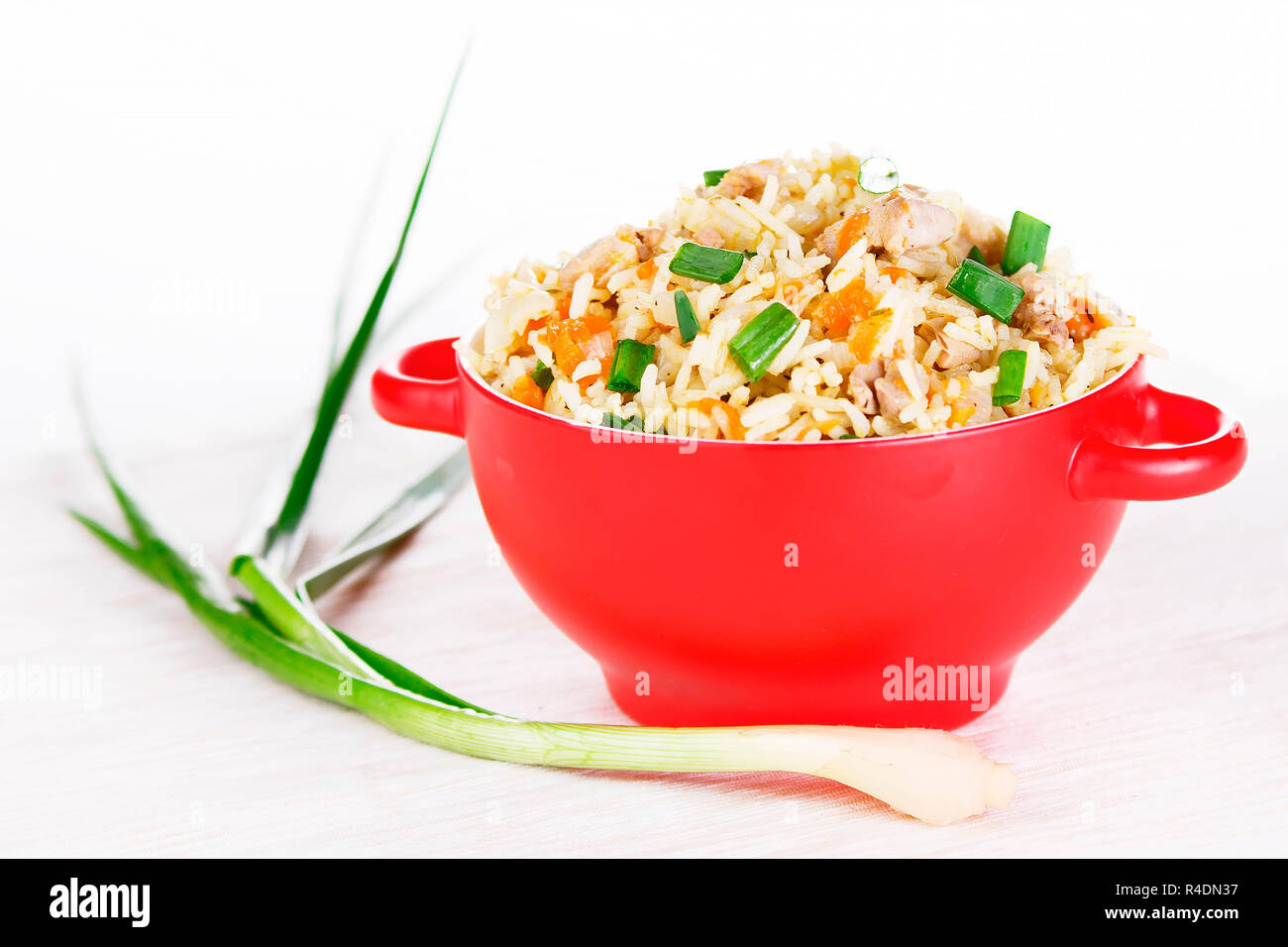 Pulav pilaf fried rice with meat Stock Photo - Alamy