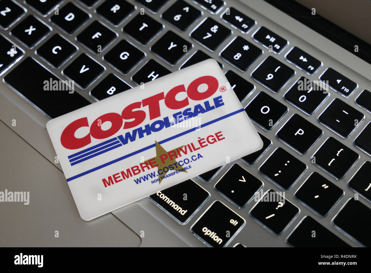 Montreal,Canada,26 November,2018.A Costco membership card.on computer