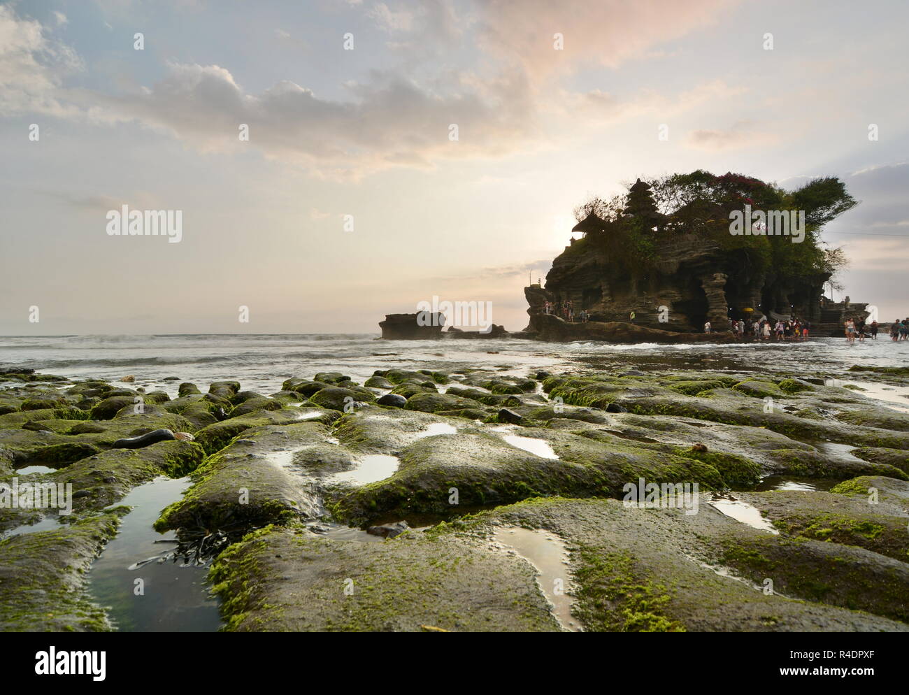 Sunset time at Tanah Lot temple. Bali. Indonesia Stock Photo