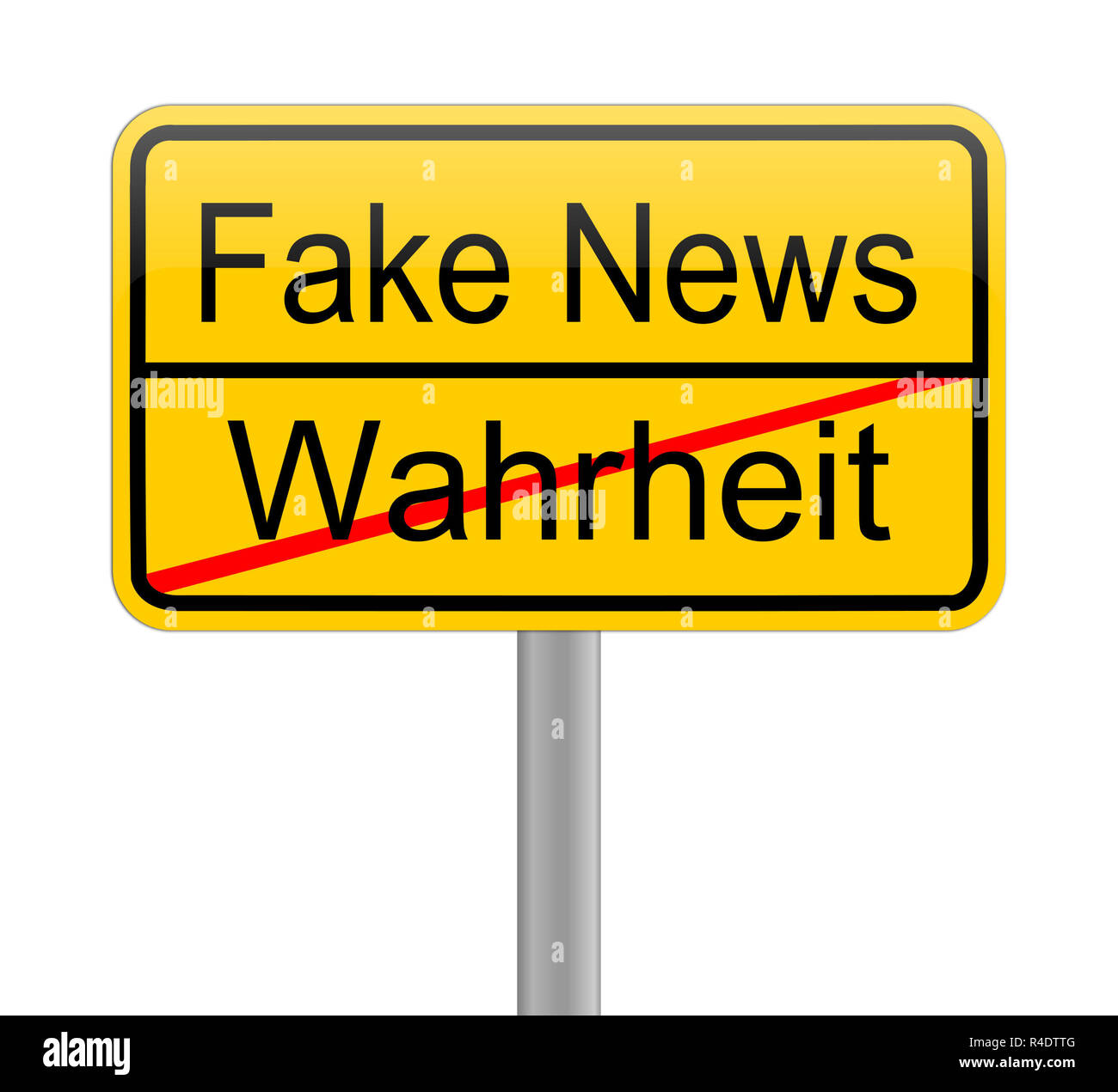 Fake News sign - in german Stock Photo