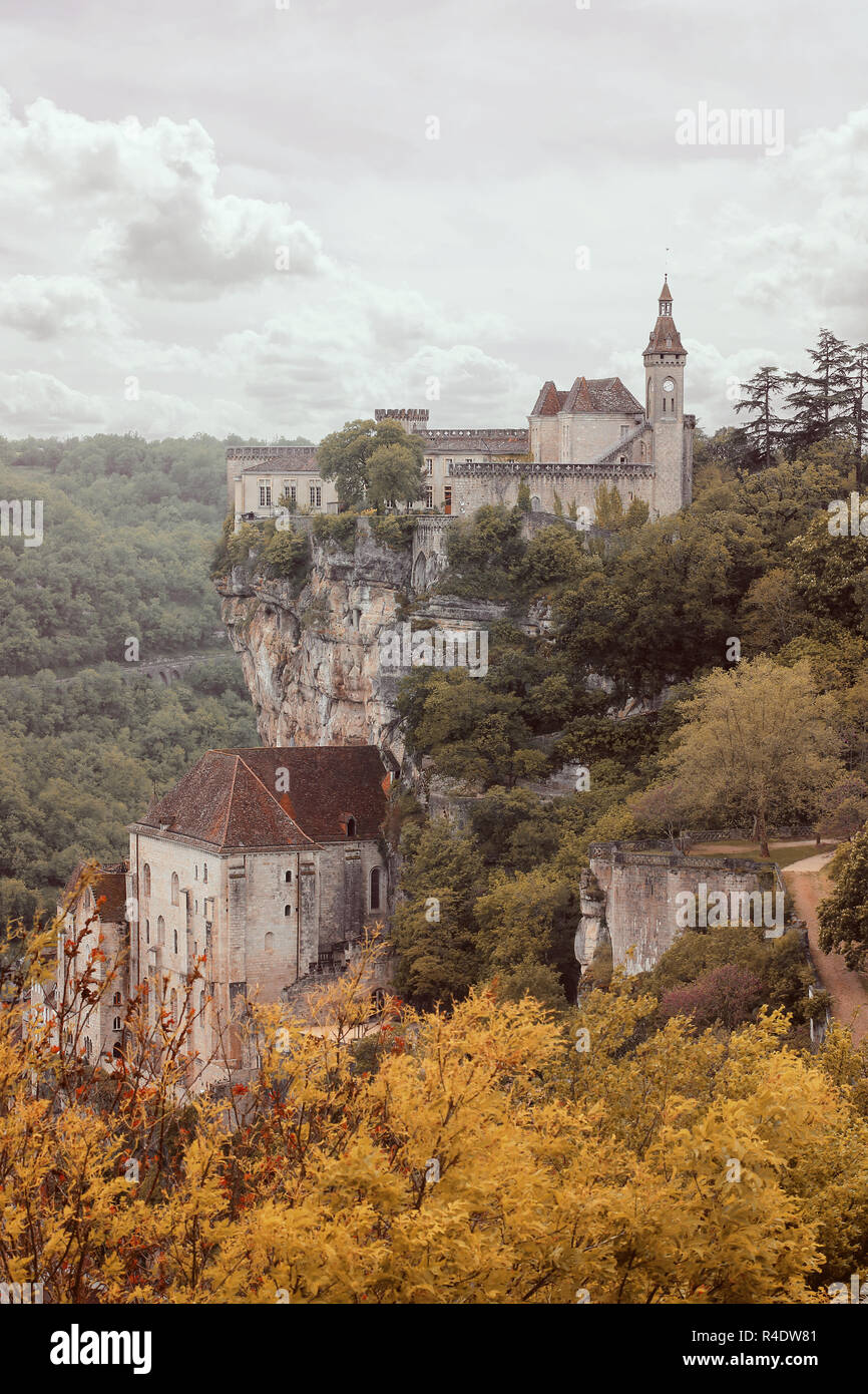 Rocamadour village on a cliff Stock Photo