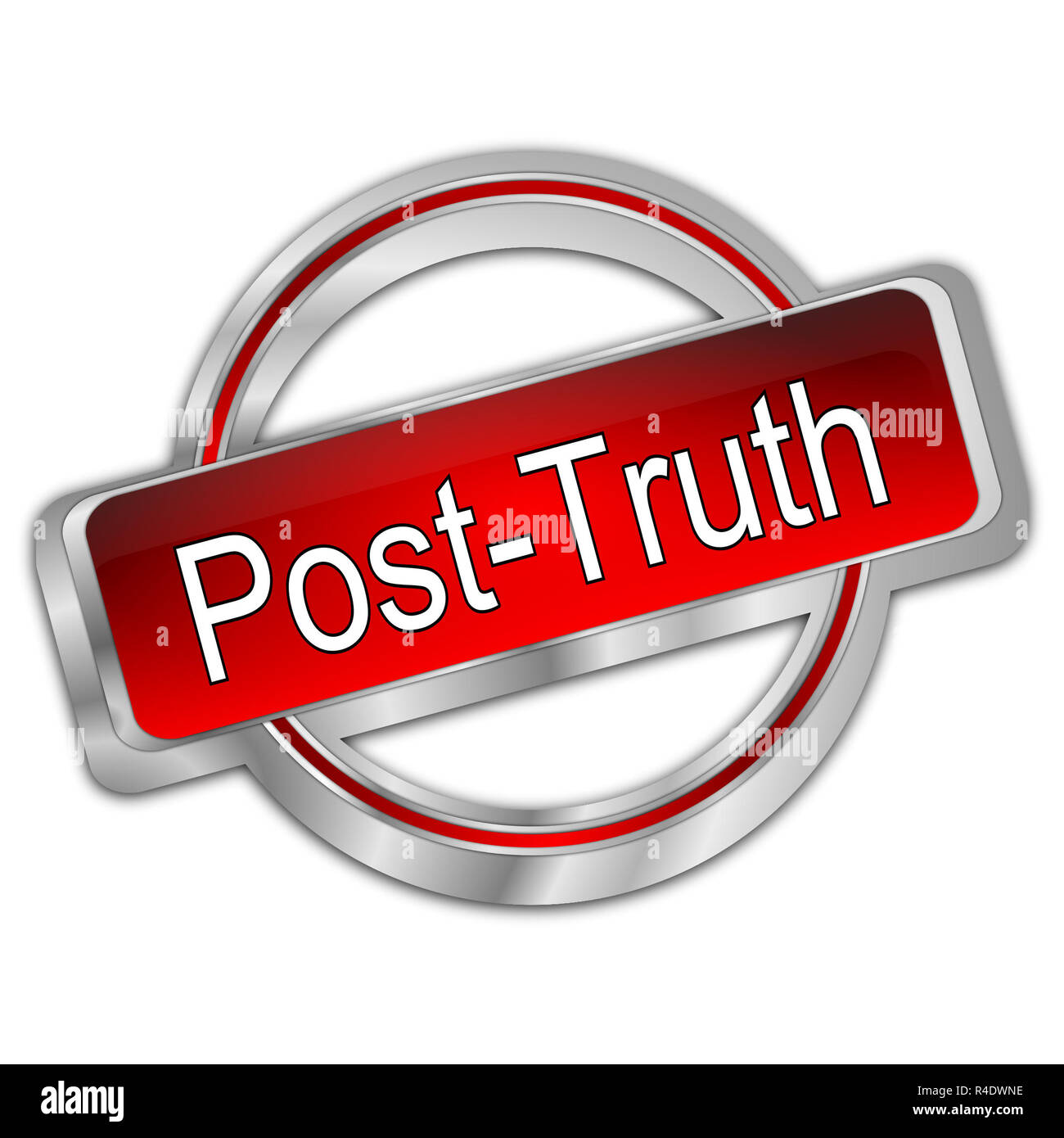 Post-Truth Button - 3D illustration Stock Photo