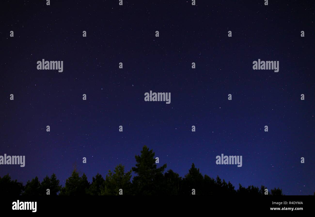 View on Big Bear Constellation from Eastern Europe in Fall Stock Photo