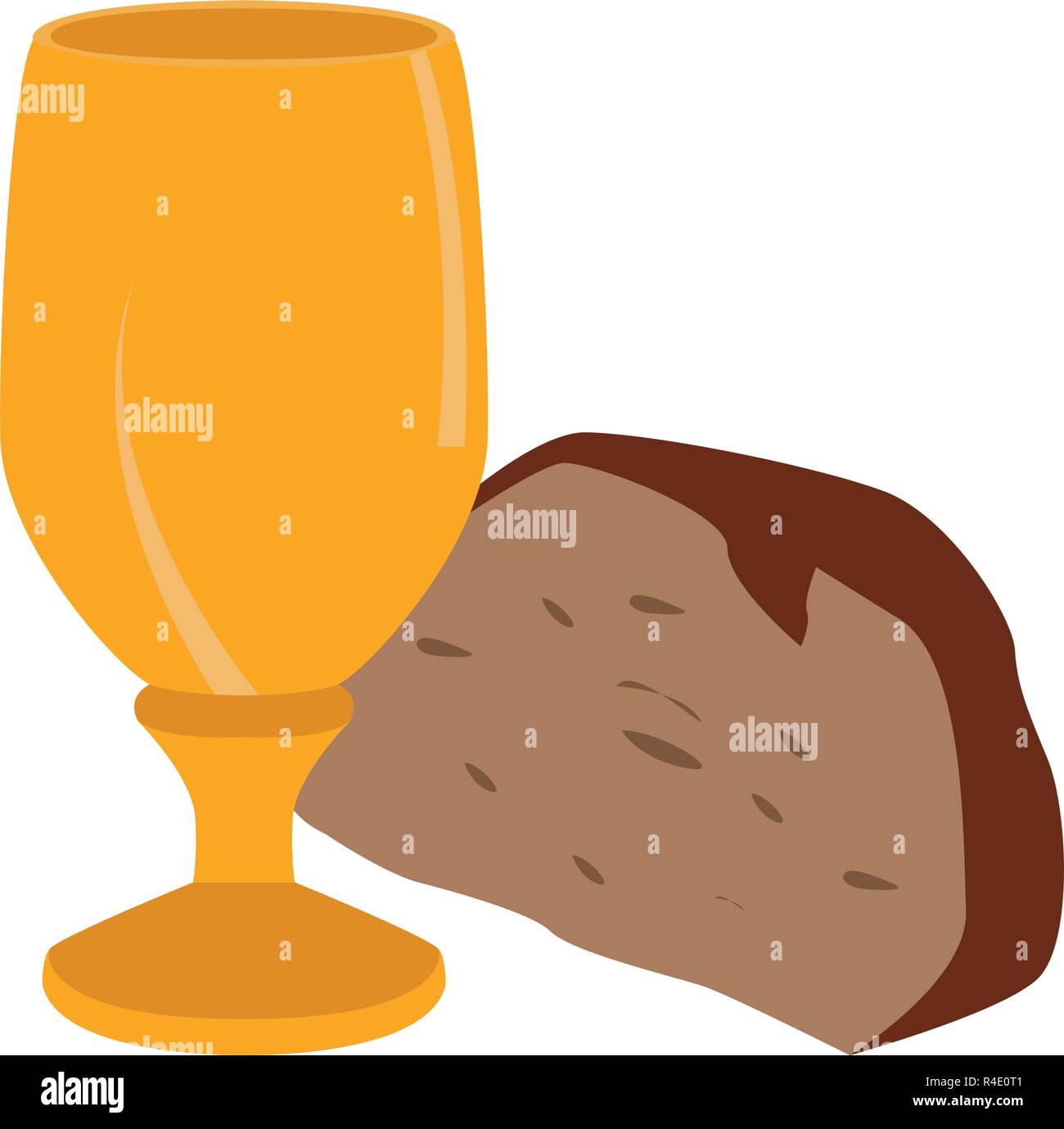 Chalice with bread piece Stock Vector