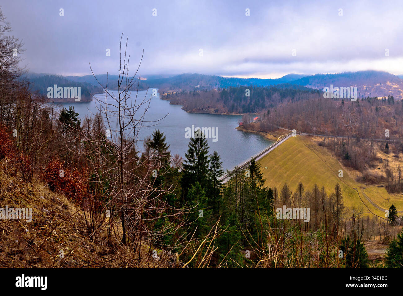 Lokvarsko lake in Gorski kotar winter view Stock Photo
