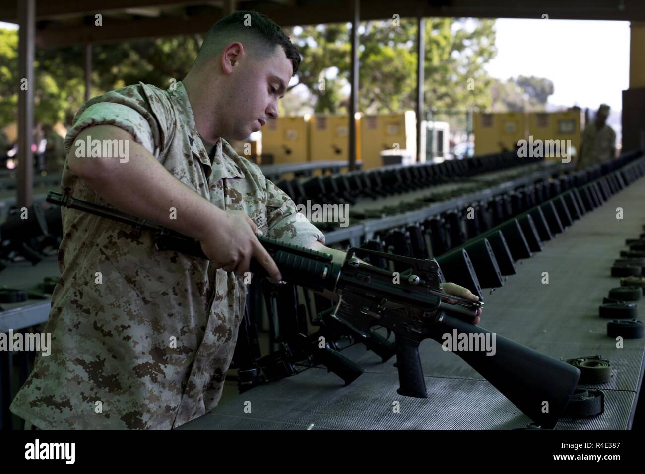 U.S. Marine Corps Cpl. Joshua J. Guinn, a small arms technician with