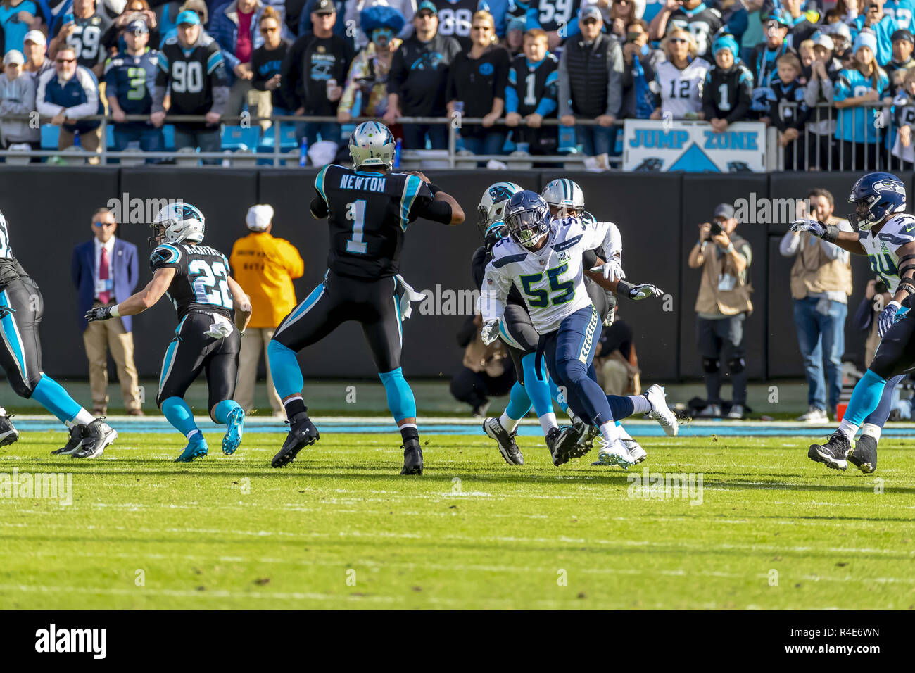 November 25, 2018 - Cam NEWTON (1) Runs For Yardage As The Carolina Panthers  Play Host To The Visiting Seattle Seahawks At Bank Of America Stadium In  Charlotte, NC. The Panthers Lose